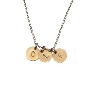 EFY 14K Gold Filled Multi Charm Chain Necklace Spring Ring Closure 19 Inches